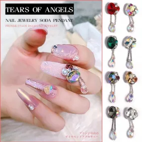 ytonn Halloween 3D Luxury Angel Tears Charm Nail Art Supplies Jewelry Sparkling Jewelry Pendant Big Red Crystal DIY Nail Art Decoration Parts