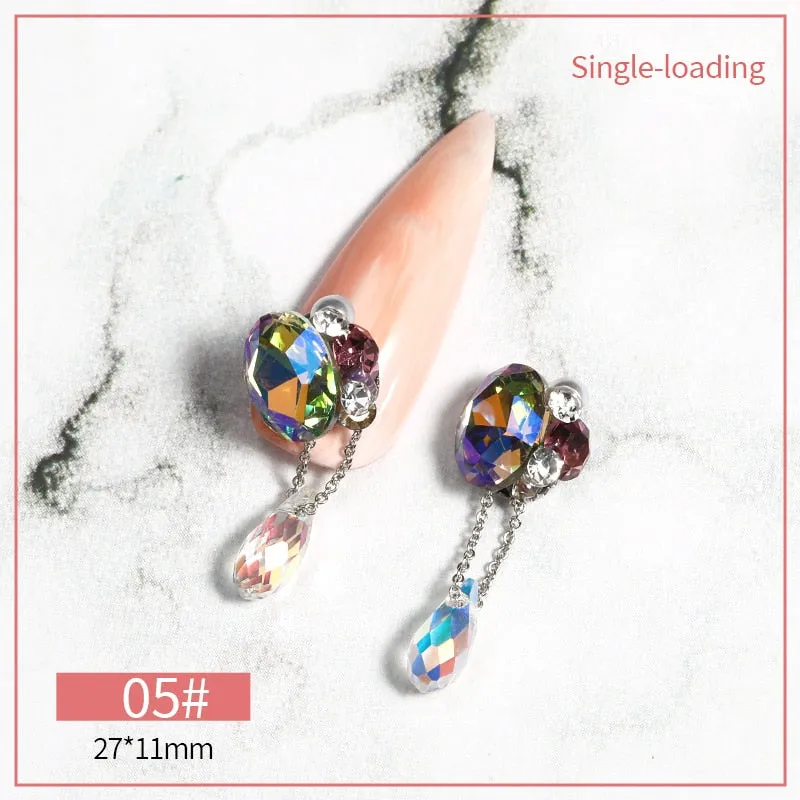 ytonn Halloween 3D Luxury Angel Tears Charm Nail Art Supplies Jewelry Sparkling Jewelry Pendant Big Red Crystal DIY Nail Art Decoration Parts