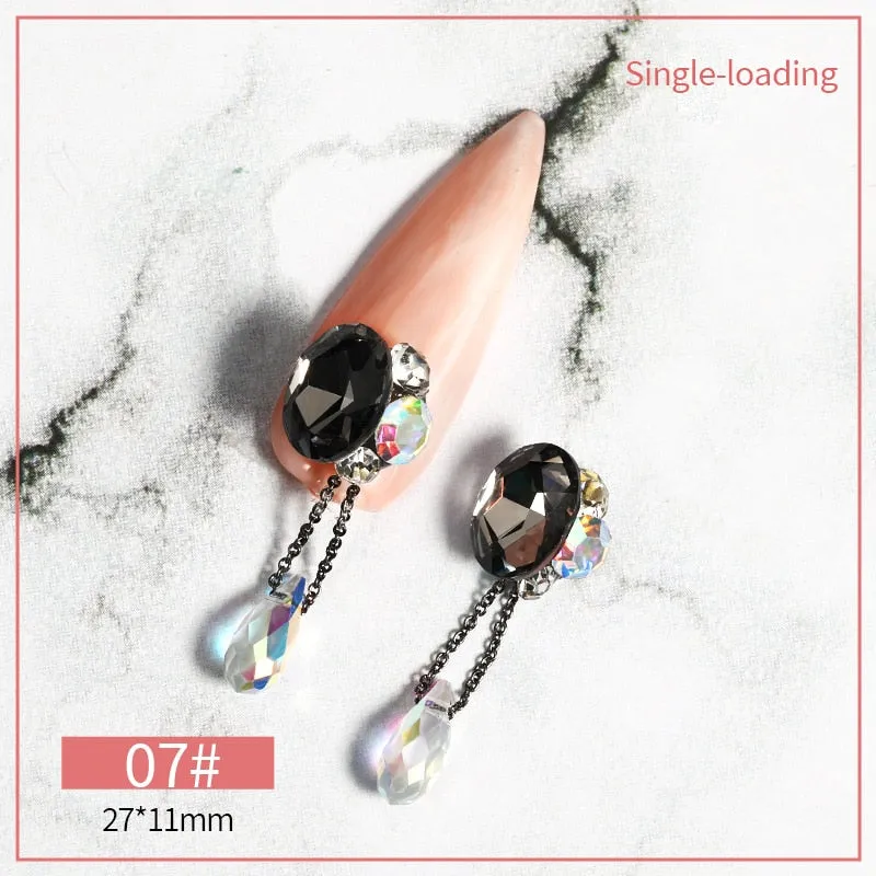 ytonn Halloween 3D Luxury Angel Tears Charm Nail Art Supplies Jewelry Sparkling Jewelry Pendant Big Red Crystal DIY Nail Art Decoration Parts